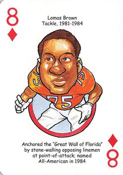2007 Hero Decks Florida Gators Football Heroes Playing Cards #8♦ Lomas Brown Front