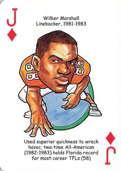 2007 Hero Decks Florida Gators Football Heroes Playing Cards #J♦ Wilber Marshall Front