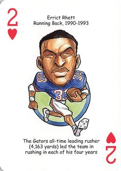 2007 Hero Decks Florida Gators Football Heroes Playing Cards #2♥ Errict Rhett Front