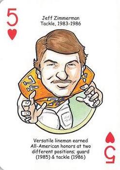 2007 Hero Decks Florida Gators Football Heroes Playing Cards #5♥ Jeff Zimmerman Front