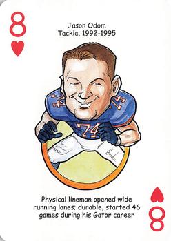 2007 Hero Decks Florida Gators Football Heroes Playing Cards #8♥ Jason Odom Front