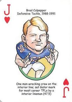 2007 Hero Decks Florida Gators Football Heroes Playing Cards #J♥ Brad Culpepper Front
