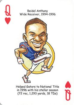2007 Hero Decks Florida Gators Football Heroes Playing Cards #Q♥ Reidel Anthony Front