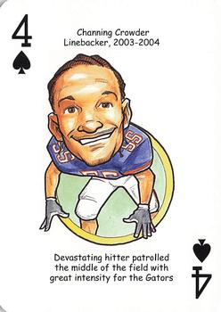 2007 Hero Decks Florida Gators Football Heroes Playing Cards #4♠ Channing Crowder Front