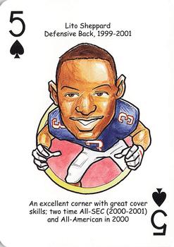 2007 Hero Decks Florida Gators Football Heroes Playing Cards #5♠ Lito Sheppard Front