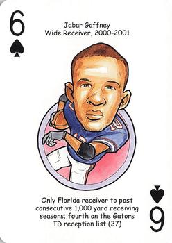 2007 Hero Decks Florida Gators Football Heroes Playing Cards #6♠ Jabar Gaffney Front