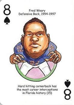 2007 Hero Decks Florida Gators Football Heroes Playing Cards #8♠ Fred Weary Front