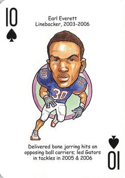 2007 Hero Decks Florida Gators Football Heroes Playing Cards #10♠ Earl Everett Front