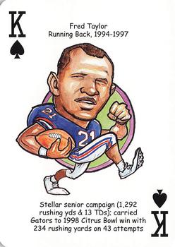2007 Hero Decks Florida Gators Football Heroes Playing Cards #K♠ Fred Taylor Front