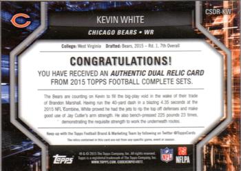2015 Topps - Complete Set Relics Dual #CSDR-KW Kevin White Back