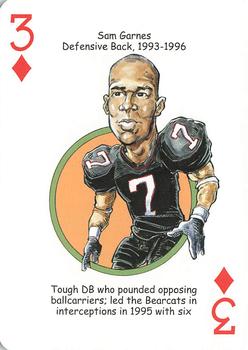 2009 Hero Decks Cincinnati Bearcats Football Heroes Playing Cards #3♦ Sam Garnes Front