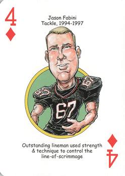 2009 Hero Decks Cincinnati Bearcats Football Heroes Playing Cards #4♦ Jason Fabini Front