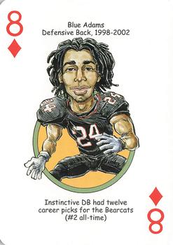 2009 Hero Decks Cincinnati Bearcats Football Heroes Playing Cards #8♦ Blue Adams Front