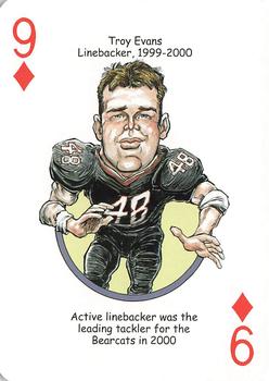 2009 Hero Decks Cincinnati Bearcats Football Heroes Playing Cards #9♦ Troy Evans Front