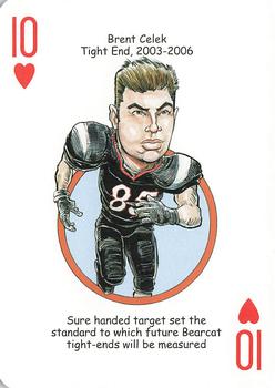 2009 Hero Decks Cincinnati Bearcats Football Heroes Playing Cards #10♥ Brent Celek Front