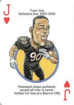 2009 Hero Decks Cincinnati Bearcats Football Heroes Playing Cards #J♥ Trent Cole Front