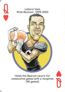2009 Hero Decks Cincinnati Bearcats Football Heroes Playing Cards #Q♥ LaDaris Vann Front