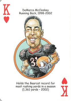 2009 Hero Decks Cincinnati Bearcats Football Heroes Playing Cards #K♥ DeMarco McCleskey Front