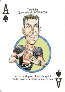 2009 Hero Decks Cincinnati Bearcats Football Heroes Playing Cards #A♠ Tony Pike Front