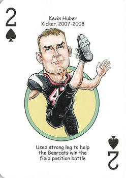 2009 Hero Decks Cincinnati Bearcats Football Heroes Playing Cards #2♠ Kevin Huber Front