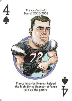 2009 Hero Decks Cincinnati Bearcats Football Heroes Playing Cards #4♠ Trevor Canfield Front