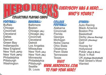 2009 Hero Decks Cincinnati Bearcats Football Heroes Playing Cards #NNO Checklist Back