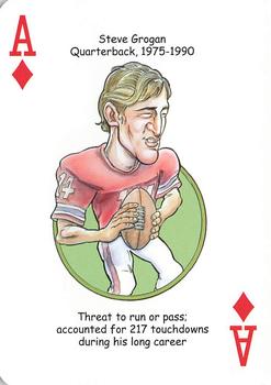 2019 Hero Decks New England Patriots Football Heroes Playing Cards #A♦ Steve Grogan Front