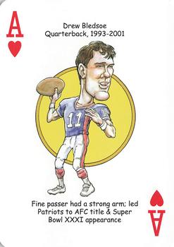 2019 Hero Decks New England Patriots Football Heroes Playing Cards #A♥ Drew Bledsoe Front