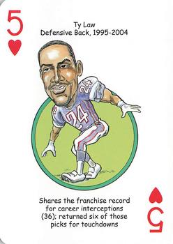 2019 Hero Decks New England Patriots Football Heroes Playing Cards #5♥ Ty Law Front