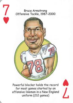 2019 Hero Decks New England Patriots Football Heroes Playing Cards #7♥ Bruce Armstrong Front