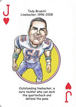 2019 Hero Decks New England Patriots Football Heroes Playing Cards #J♥ Tedy Bruschi Front