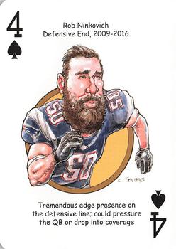 2019 Hero Decks New England Patriots Football Heroes Playing Cards #4♠ Rob Ninkovich Front