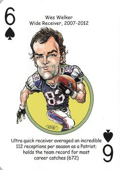2019 Hero Decks New England Patriots Football Heroes Playing Cards #6♠ Wes Welker Front
