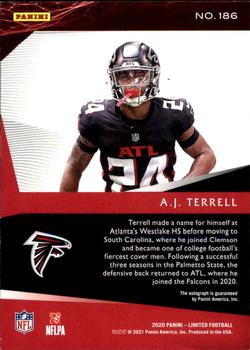 2020 Panini Limited #186 A.J. Terrell Back