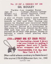 1990 1948 Bowman (Reprint) #15 Gil Bouley Back