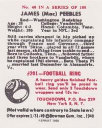 1990 1948 Bowman (Reprint) #40 James Peebles Back