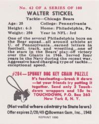 1990 1948 Bowman (Reprint) #42 Walt Stickel Back