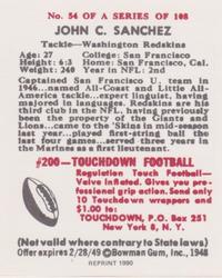 1990 1948 Bowman (Reprint) #54 John Sanchez Back