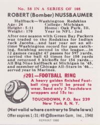 1990 1948 Bowman (Reprint) #58 Robert Nussbaumer Back