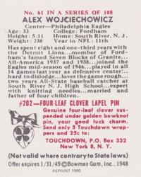 1990 1948 Bowman (Reprint) #61 Alex Wojciechowicz Back