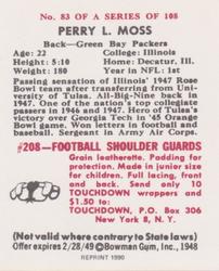 1990 1948 Bowman (Reprint) #83 Perry Moss Back
