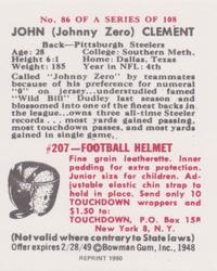 1990 1948 Bowman (Reprint) #86 John Clement Back