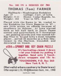 1990 1948 Bowman (Reprint) #103 Tom Farmer Back