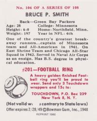 1990 1948 Bowman (Reprint) #104 Bruce Smith Back