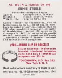 1990 1948 Bowman (Reprint) #106 Ernie Steele Back