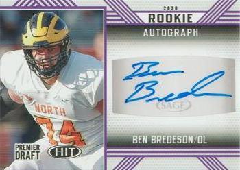 2020 SAGE HIT - Rookie Autographs Purple #A41 Ben Bredeson Front