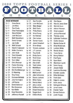 2008 Topps - Checklists Retail #1 Checklist: 1-191 Front