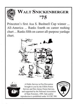 1994 Princeton Athletic News #NNO Walt Snickenberger Back