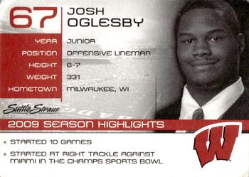 2010 Wisconsin Badgers Program Cards #NNO Josh Oglesby Back