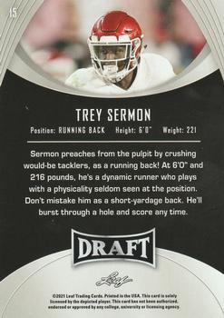 2021 Leaf Draft #15 Trey Sermon Back
